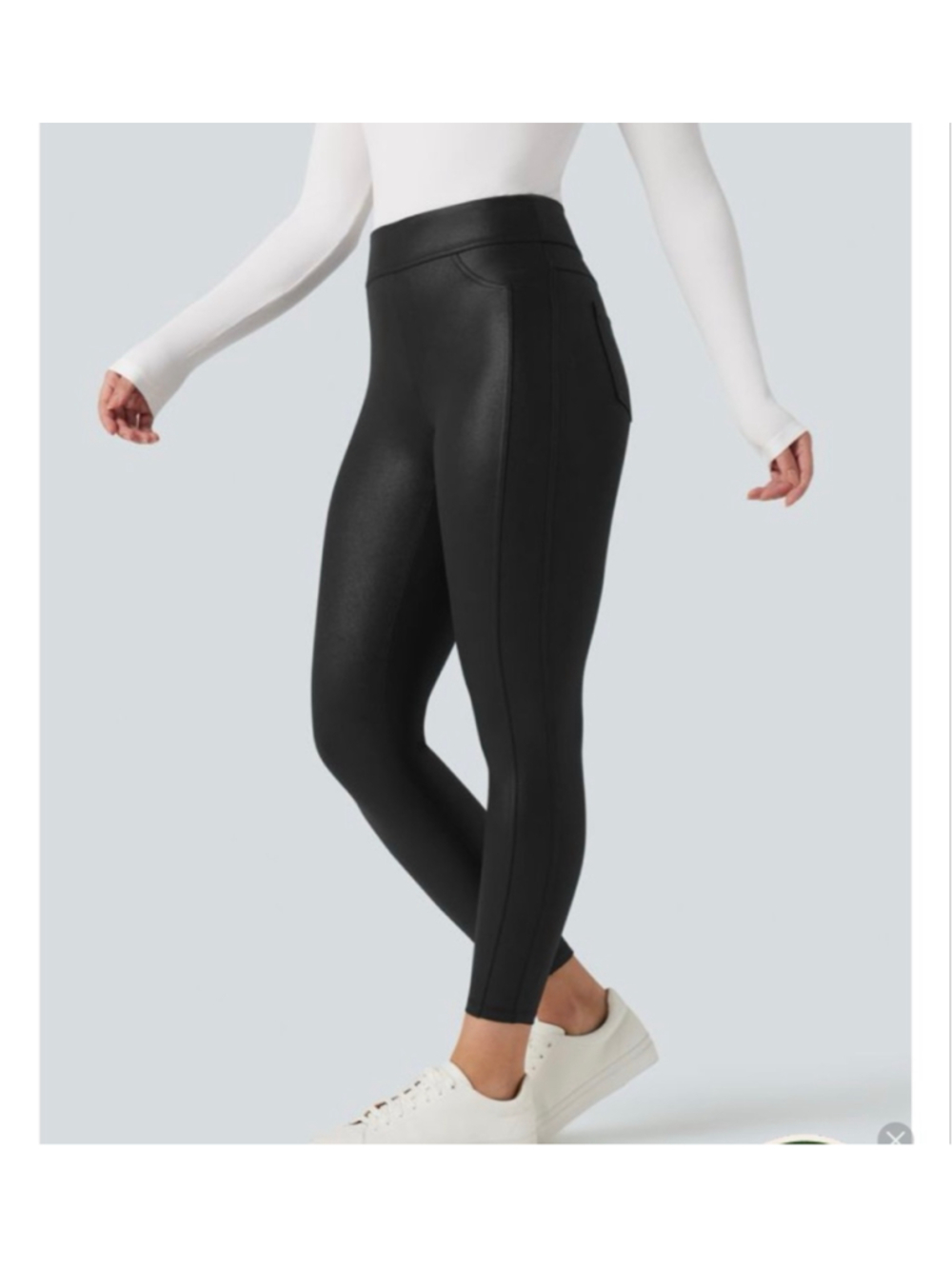 Halara Ultrasculpt Faux Leather Shine High Waisted L Legging Workout Casual